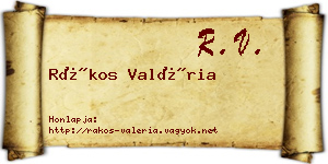 Rákos Valéria névjegykártya